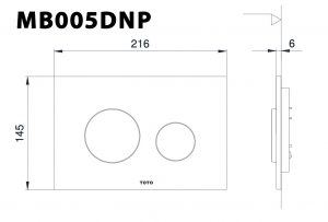 Bản vẽ kĩ thuật Nắp đậy nút nhấn xả bồn cầu TOTO MB005DNP mạ chrome mờ
