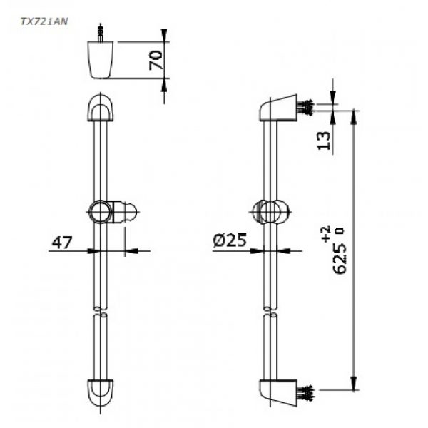 Thanh trượt sen tắm TOTO TX721AN