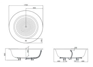 Bản vẽ bồn tắm TOTO PPY1720PWE