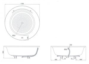 Bản vẽ bồn tắm xây TOTO PPY1720HPWE