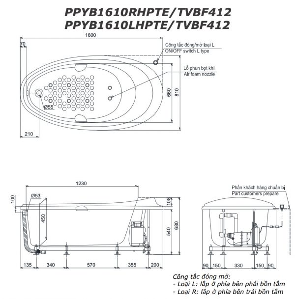 Bản-vẽ-kĩ-thuật-Bồn-tắm-TOTO-PPYB1610LHPTE#S-PPYB1610rHPTE-ngọc-trai-xây-massage-1.6M