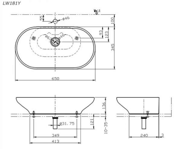 Bản-vẽ-kĩ-thuật-Chậu-rửa-mặt-lavabo-TOTO-LW181Y-đặt-bàn