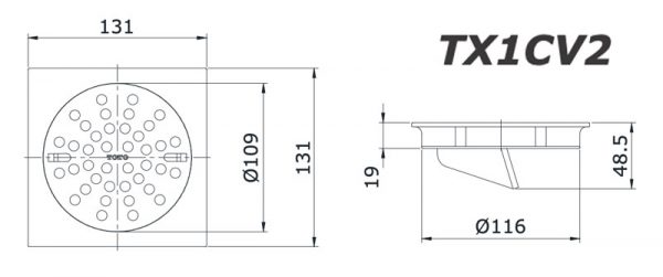 Bản-vẽ-kĩ-thuật-Ga thoát sàn TOTO TX1CV2