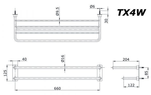 Bản vẽ kĩ thuật Giá khăn 2 tầng TOTO TX4W