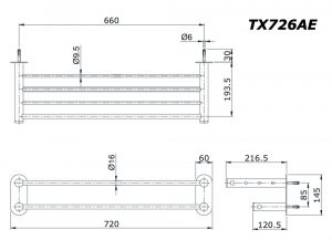TOTO TX726AE - Giá khăn 2 tầng 7 Bản vẽ kĩ thuật Giá khăn 2 tầng TOTO TX726AE