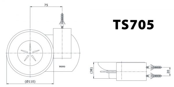 Bản vẽ kĩ thuật Kệ xà phòng TOTO TS705
