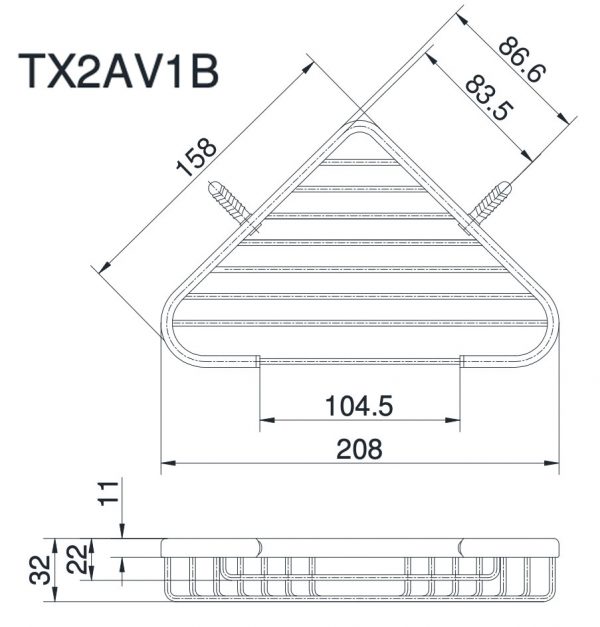 Bản vẽ kĩ thuật Kệ xà phòng TOTO TX2AV1B