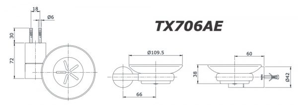 Bản vẽ kĩ thuật Kệ xà phòng TOTO TX706AE