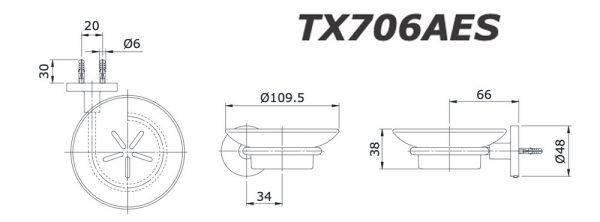 Bản vẽ kĩ thuật Kệ xà phòng TOTO TX706AES