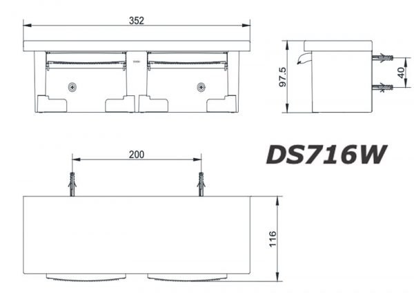 Bản vẽ kĩ thuật Lô giấy TOTO DS708PAS đôi