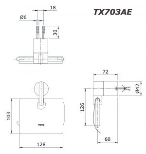 TOTO TX703AE - Lô giấy 7 Bản vẽ kĩ thuật Lô giấy TOTO TX703AE