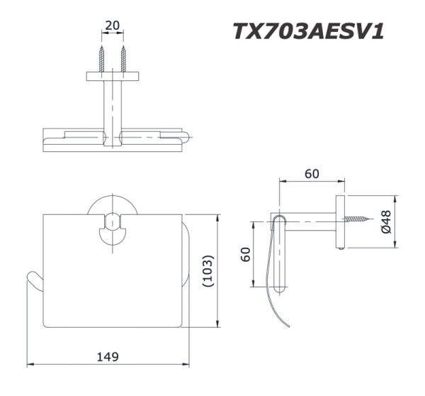 Bản vẽ kĩ thuật Lô giấy TOTO TX703AESV1