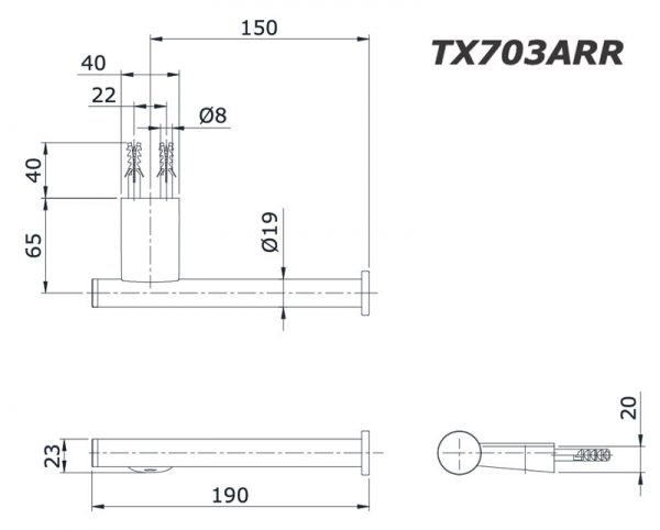 Bản vẽ kĩ thuật Lô giấy TOTO TX703ARR