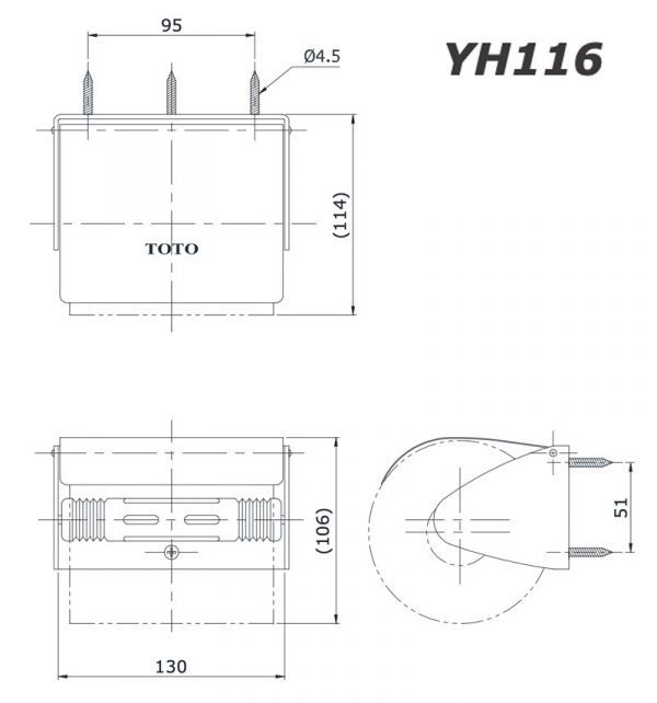 Bản vẽ kĩ thuật Lô giấy TOTO YH116