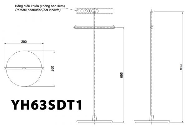 Bản vẽ kĩ thuật Lô giấy TOTO YH63SDT1 đặt sàn