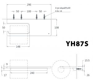 Bản vẽ kĩ thuật Lô giấy TOTO YH87S