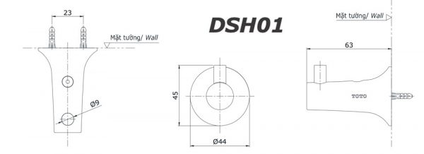Bản vẽ kĩ thuật Móc áo TOTO DSH01