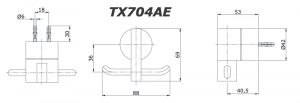 Bản vẽ kĩ thuật Móc áo TOTO TX704AE
