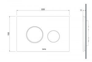 Bản vẽ kĩ thuật Nắp đậy nút nhấn xả bồn cầu TOTO MB005DG