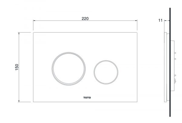 Bản vẽ kĩ thuật Nắp đậy nút nhấn xả bồn cầu TOTO MB005DG