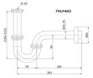 Trang chủ 147 Bản vẽ kĩ thuật Siphon bộ xả chữ p TOTO TVLF402