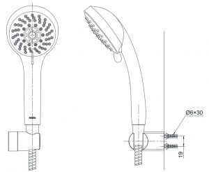 bản vẽ kĩ thuật tay sen toto DGH108ZR