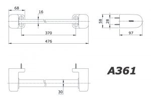TOTO A361#W - Thanh vắt khăn 2 Bản vẽ kĩ thuật Thanh vắt khăn TOTO A361#W