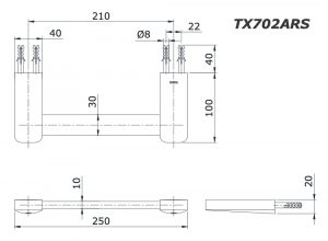 Bản vẽ kĩ thuật Thanh vắt khăn TOTO TX702ARS