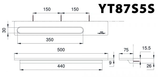 Bản vẽ kĩ thuật Thanh vắt khăn TOTO YT87S5S