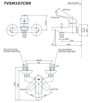 bản-vẽ-kĩ-thuật-vòi-sen-tắm-toto-TVSM107CRR-nóng-lạnh