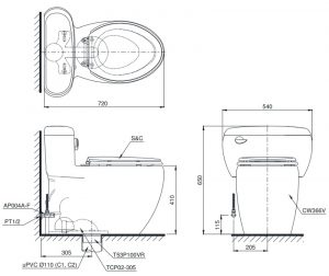 Bồn cầu điện tử TOTO MS366W4 - Bàn cầu nắp tự động đóng mở