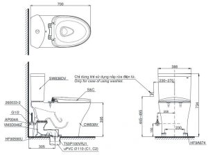 Bồn cầu 2 khối TOTO CS838DW6