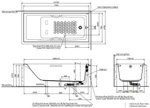 Bản vẽ kỹ thuật bồn tắm TOTO PAY1720V-TBVF411