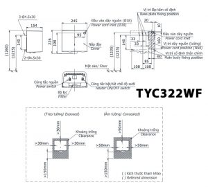 Bản vẽ kỹ thuật Máy sấy tay TOTO TYC322WF