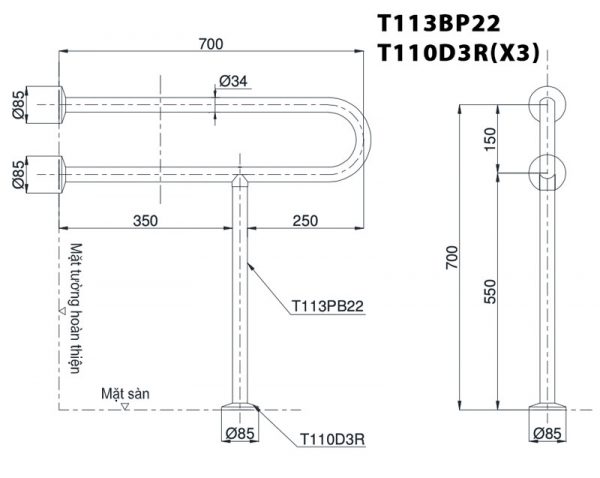 Bản-vẽ-kỹ-thuật-Thanh-Vịn-TOTO-T113BP22-T110D3R(x3)-gắn-tường