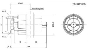 Bản-vẽ-kỹ-thuật-Van-chuyển-hướng-TOTO-TBN01102B-2-đường-nước-ra-sen-âm-tường