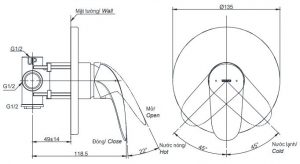 Bản vẽ kỹ thuật van điều chỉnh TBS03303B TOTO