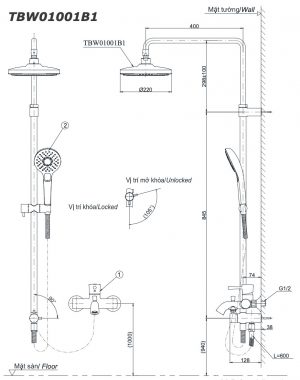 TOTO TBW01001B TBW01001B1 TBW01001BA - Vòi sen cây 7 Bản-vẽ-kỹ-thuật-Vòi-sen-cây-TOTO-TBW01001B1-TBW01001B1-TBW01001BA
