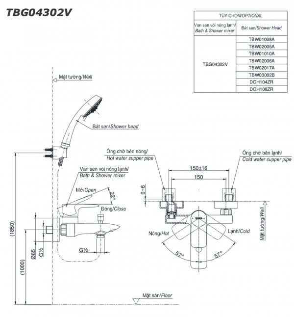 Bản-vẽ-kỹ-thuật Vòi-sen-tắm INAX-TBG04302V-nóng-lạnh