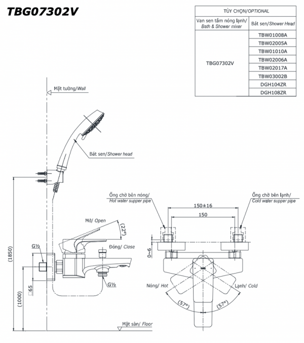 Bản-vẽ-kỹ-thuật Vòi-sen-tắm INAX-TBG07302V-nóng-lạnh