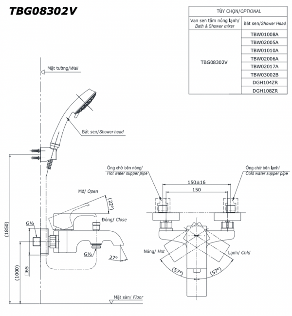 Bản-vẽ-kỹ-thuật Vòi-sen-tắm INAX-TBG08302V-nóng-lạnh