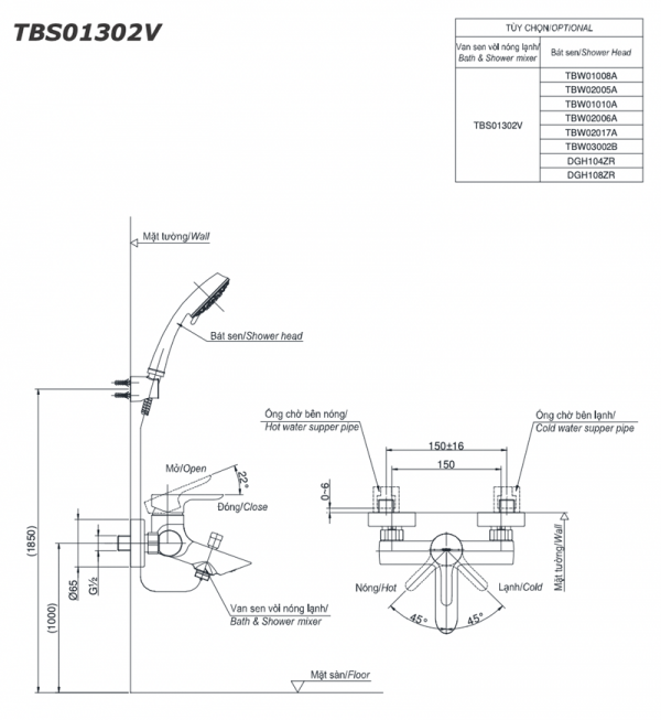 Bản-vẽ-kỹ-thuật Vòi-sen-tắm INAX-TBS01302V-nóng-lạnh