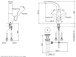 Bản vẽ kỹ thuật vòi TOTO TLG01309B
