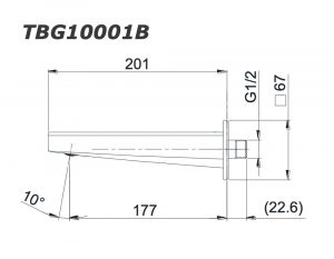 Bản vẽ kỹ thuật Vòi xả bồn tắm TOTO TBG10001B sen âm tường GB