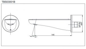 TOTO TBS03001B - Vòi sen xả bồn tắm âm tường LC 4 ban ve ky thuat voi xa bon toto tbs03001b