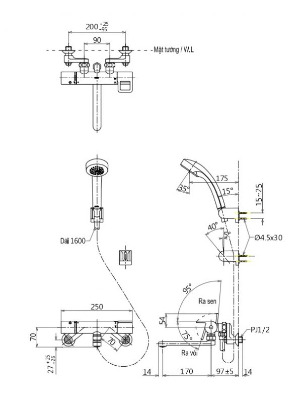 Bản vẽ sen tắm TOTO  TMGG40E3