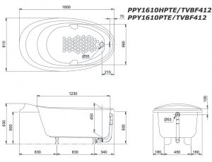 Bồn-tắm-TOTO-PPY1610PTE#P-PPY1610PTE#S-PPY1610HPTE#P-PPY1610HPTE#S-xây-ngọc-trai-1.6M