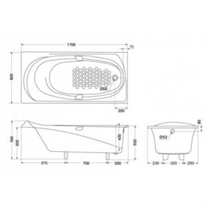 Bồn tắm TOTO PPYK1710ZLHPE#P DB501R-2B 2