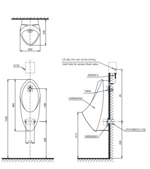 Bồn tiểu nam TOTO UT904HN 2