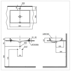 TOTO LT4716G19 - Chậu rửa mặt lavabo đặt bàn 7 Chậu rửa lavabo đặt bàn TOTO LT4716G19